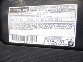 1999 LEXUS GS300 BLACK 3.0L AT Z18347